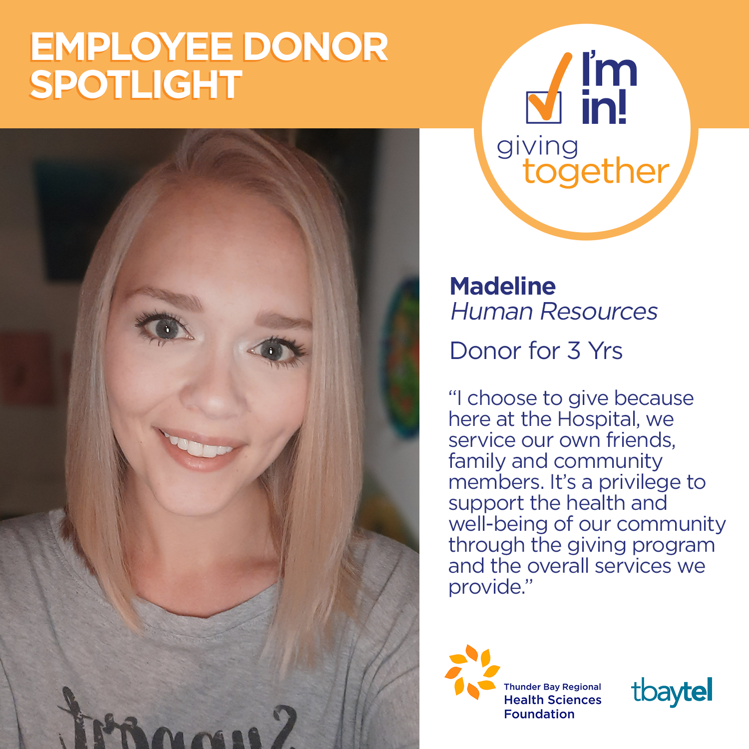Employee Donor Spotlight: Madeline