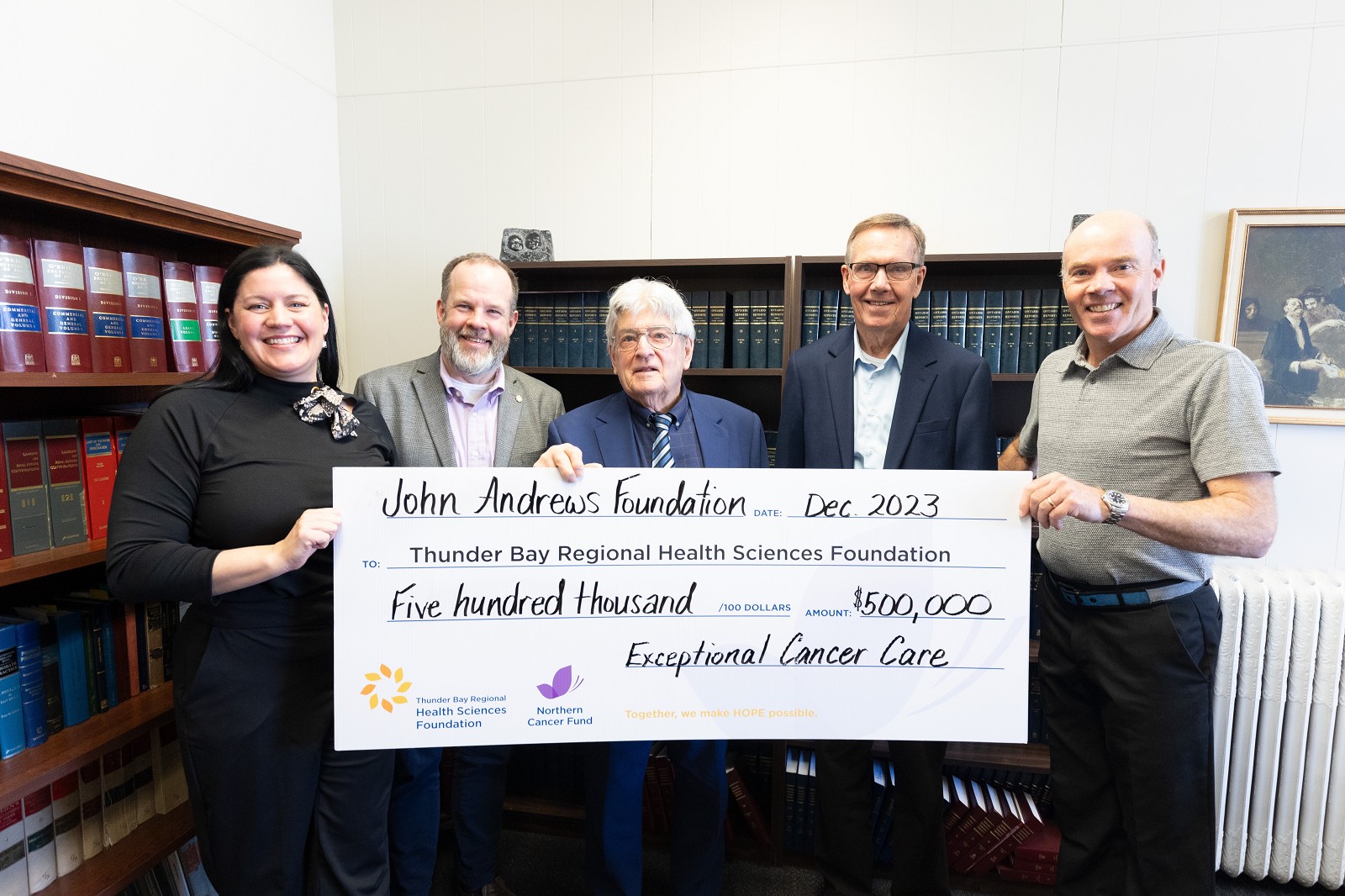 John Andrews Foundation Donation Making a Real Difference in the Lives of Local Cancer Patients