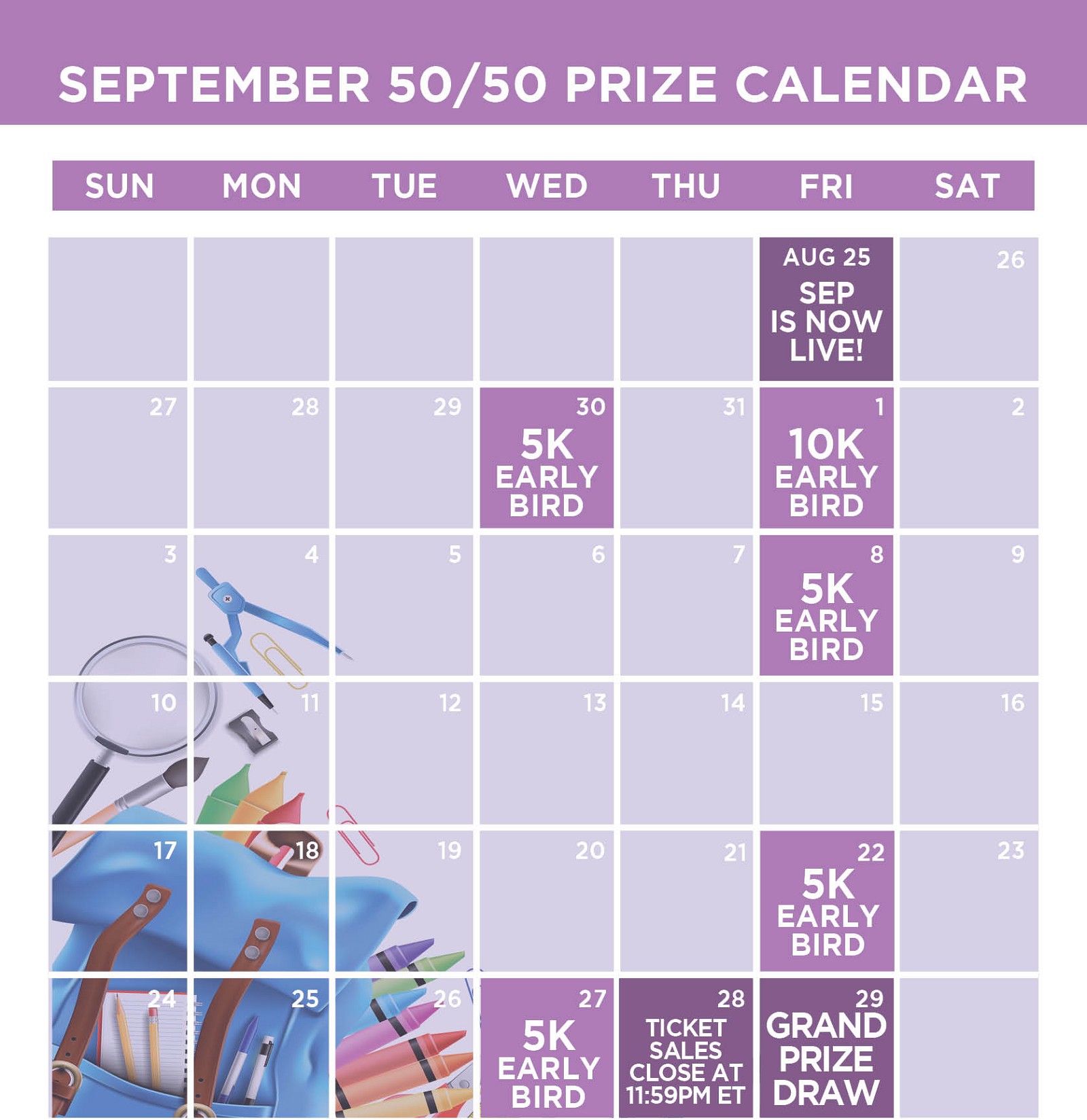 September Prize Calendar